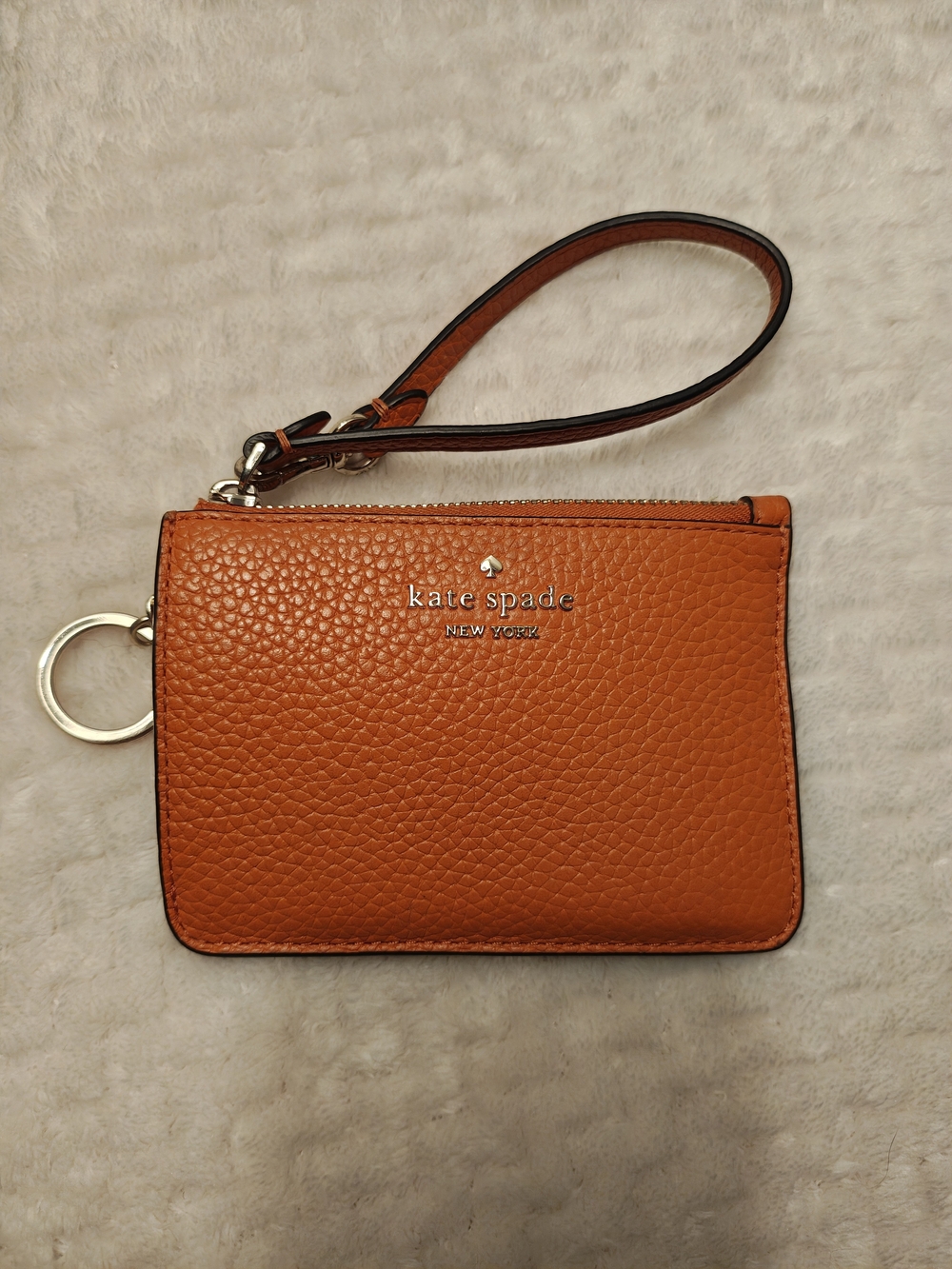 84 kate spade New York Orange Leather Wristlet Keyring